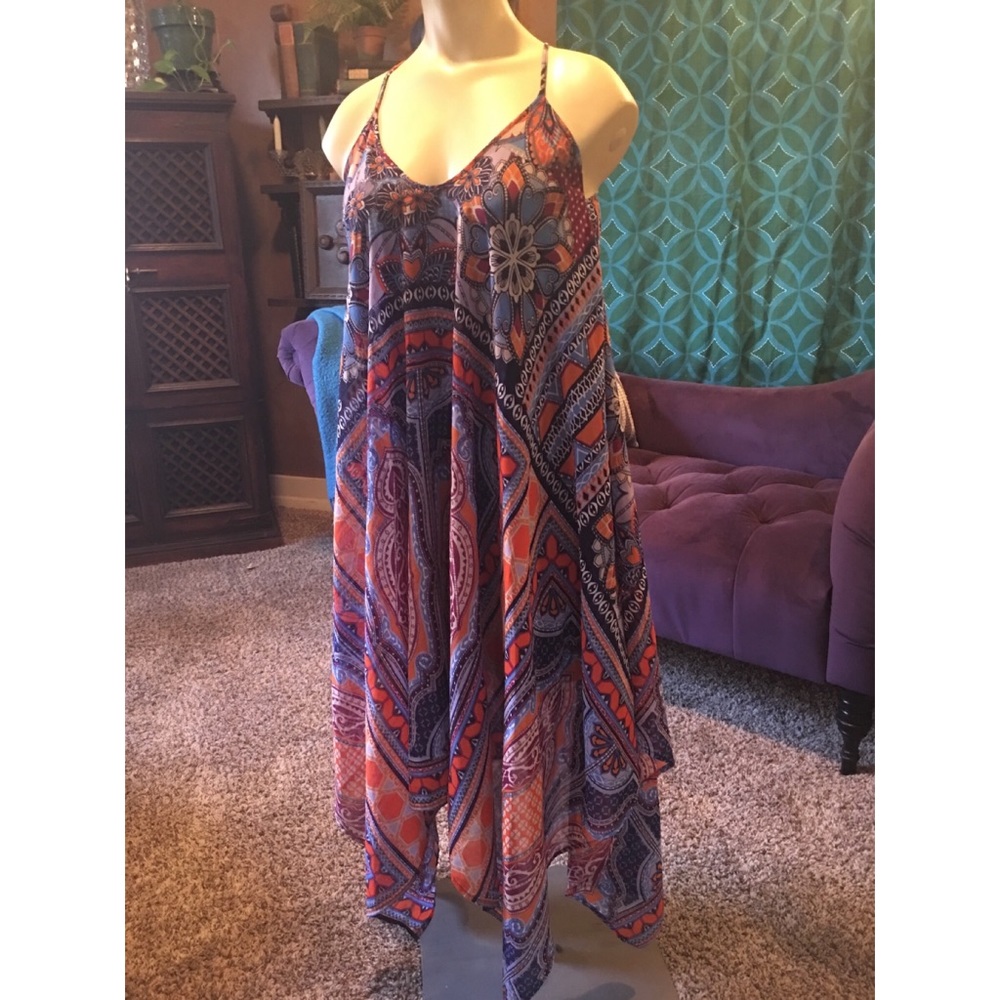 Paisley Low Cut Swing Dress